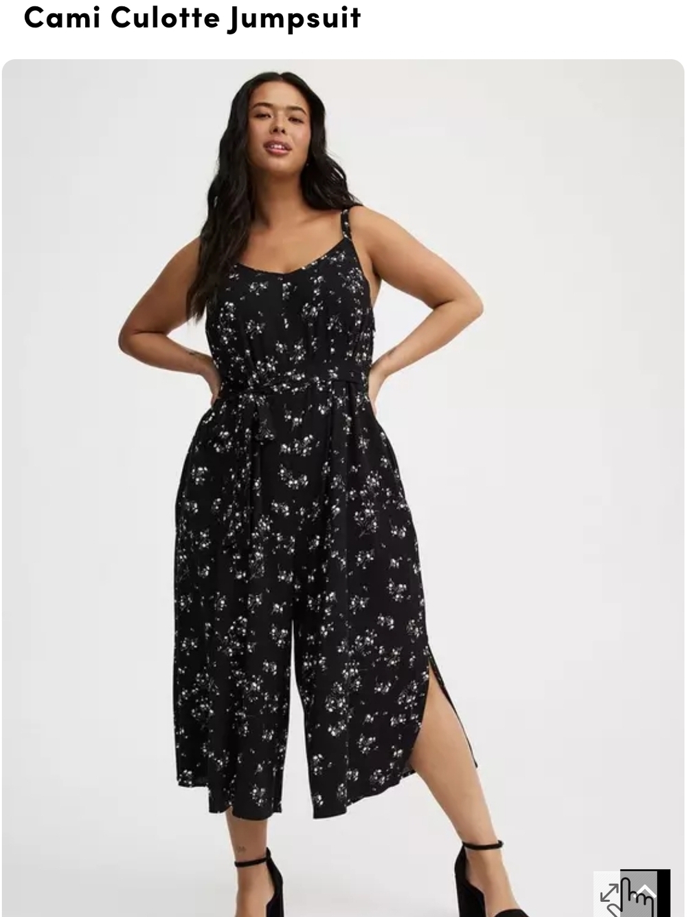 Cami Culotte Jumpsuit - Black Floral